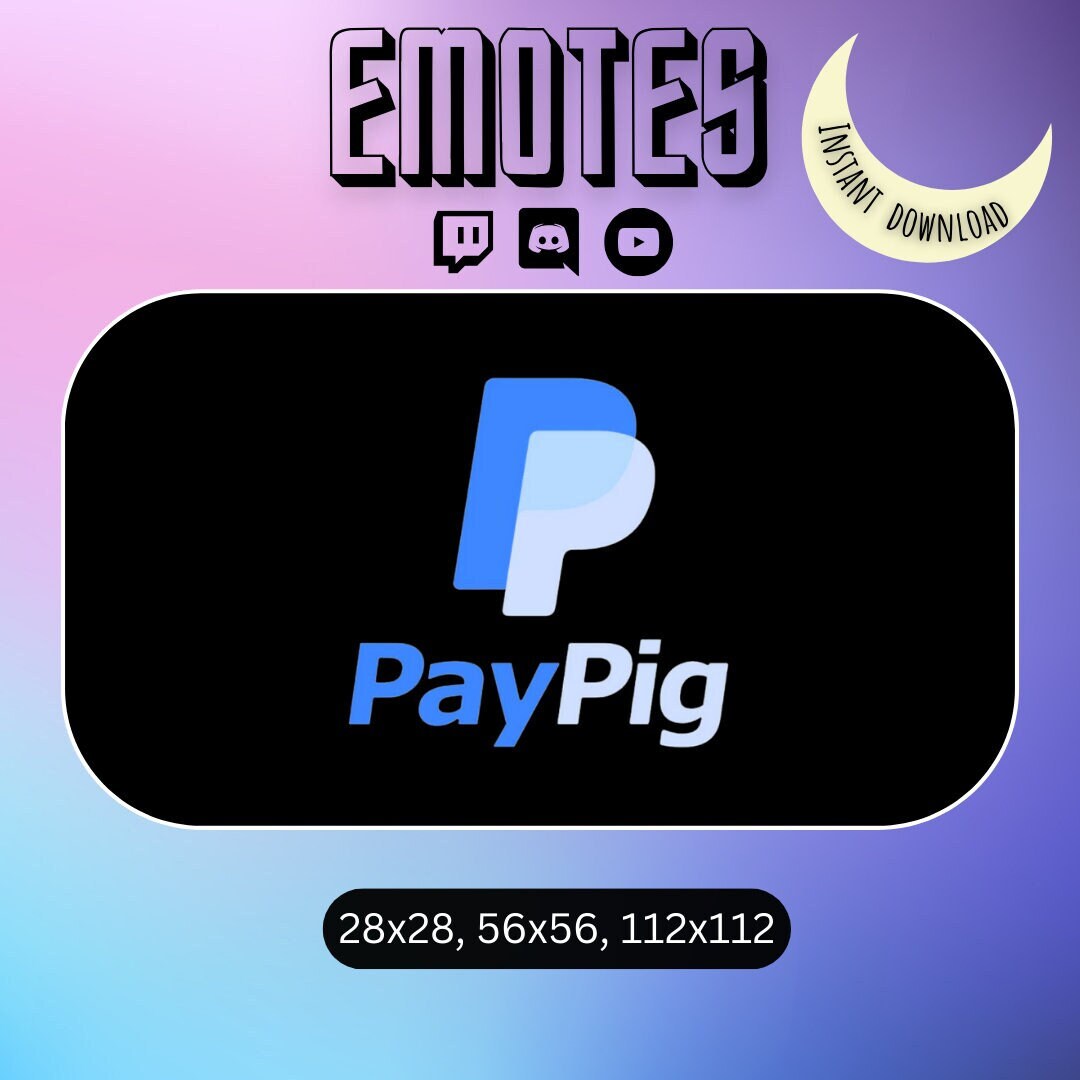 Paypig Paypal Emote for Twitch Discord and Kick Etsy