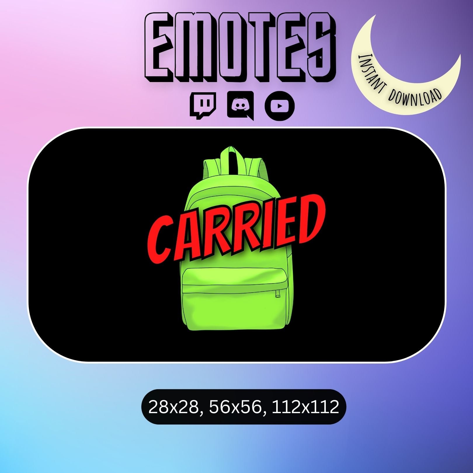CARRIED Emote | Twitch Emote | Discord | Youtube - Etsy