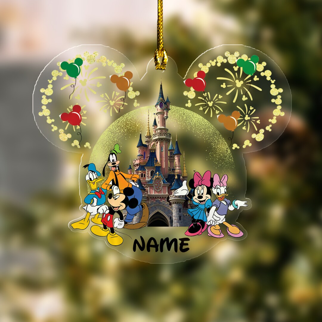 Disneyland Ornament Acrylic Ornaments Disney Holiday Etsy