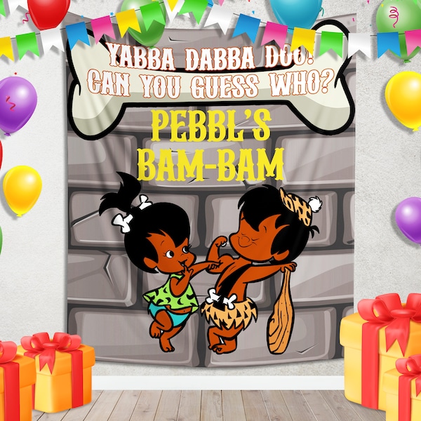 Flintstones Gender Reveal Backdrop - Etsy