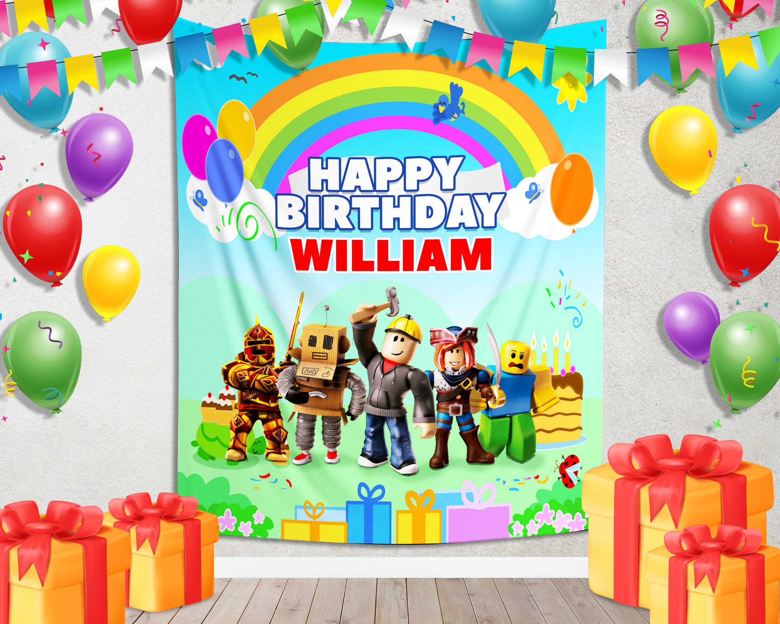 Game On Fornite & Roblox XBox theme Birthday Backdrop Personalized - D –  Banners by Roz