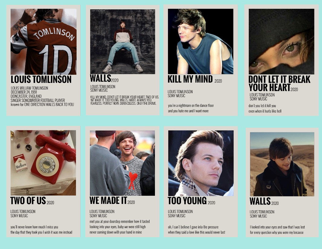 Louis Tomlinson Song Cards 