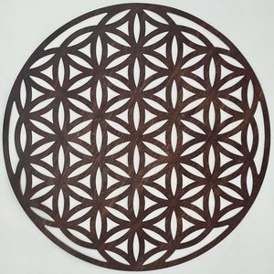 Wood Grain Magnet Set - Flower of Life - Screen Door Closure Reminder - Decoration