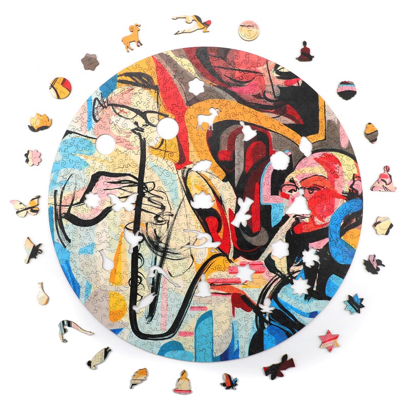 BYZANTINE PUZZLES Wooden Jigsaw Puzzles Featuring Global Artists Jazz