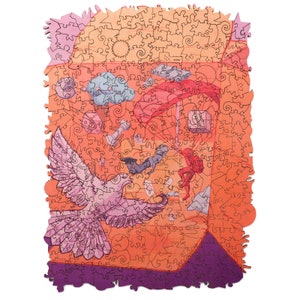 BYZANTINE PUZZLES Wooden Jigsaw Puzzles Featuring Global Artists - Paloma - 300pcs - Artistic Wooden Puzzle for Everyone!