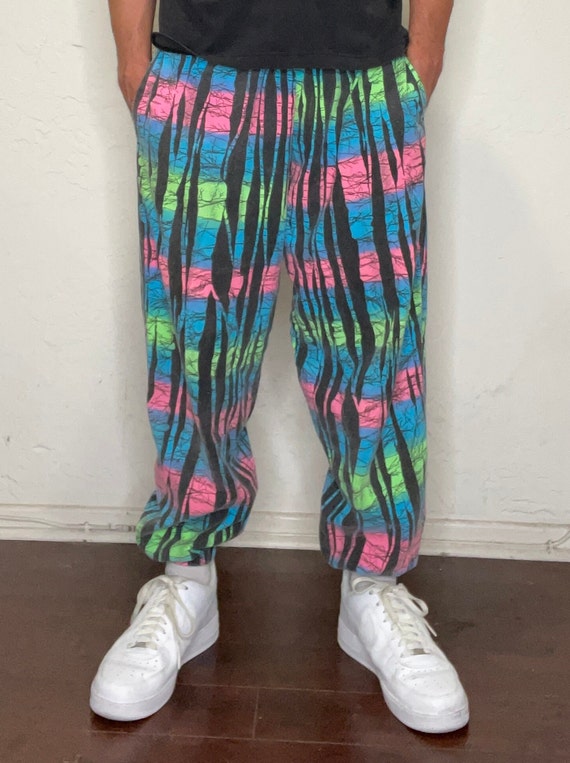 Vintage Neon Pants 1980s Neon Jams World Style Pants Gem