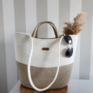 Handmade Original Tress Rope Design Beach Bag – Lightweight Summer Tote for Vacation & Daily Use