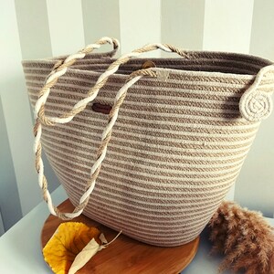 Handmade Original Tress Rope Design Beach Bag – Lightweight Summer Tote for Vacation & Daily Use