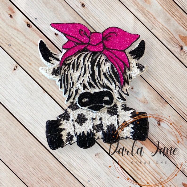 Highland Cow With Bow Car Freshie Freshies Car Air Etsy