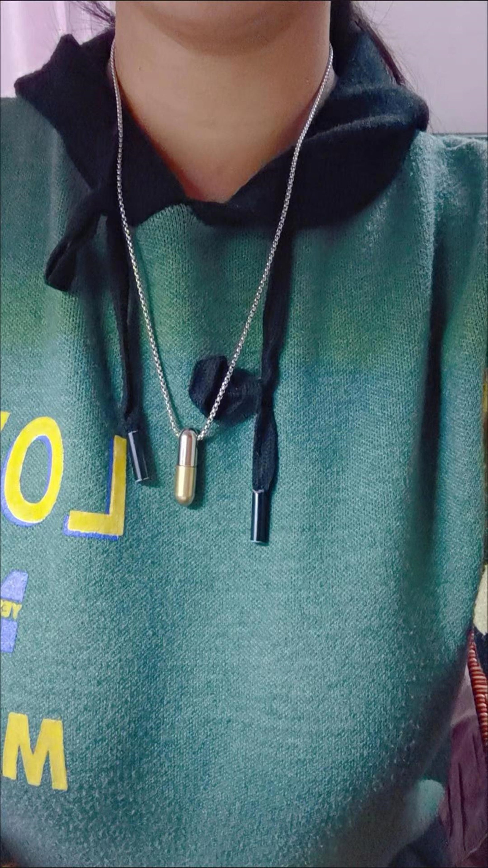 Safety Necklace,safety Capsule Necklace ,gift for Her, Couple Matching