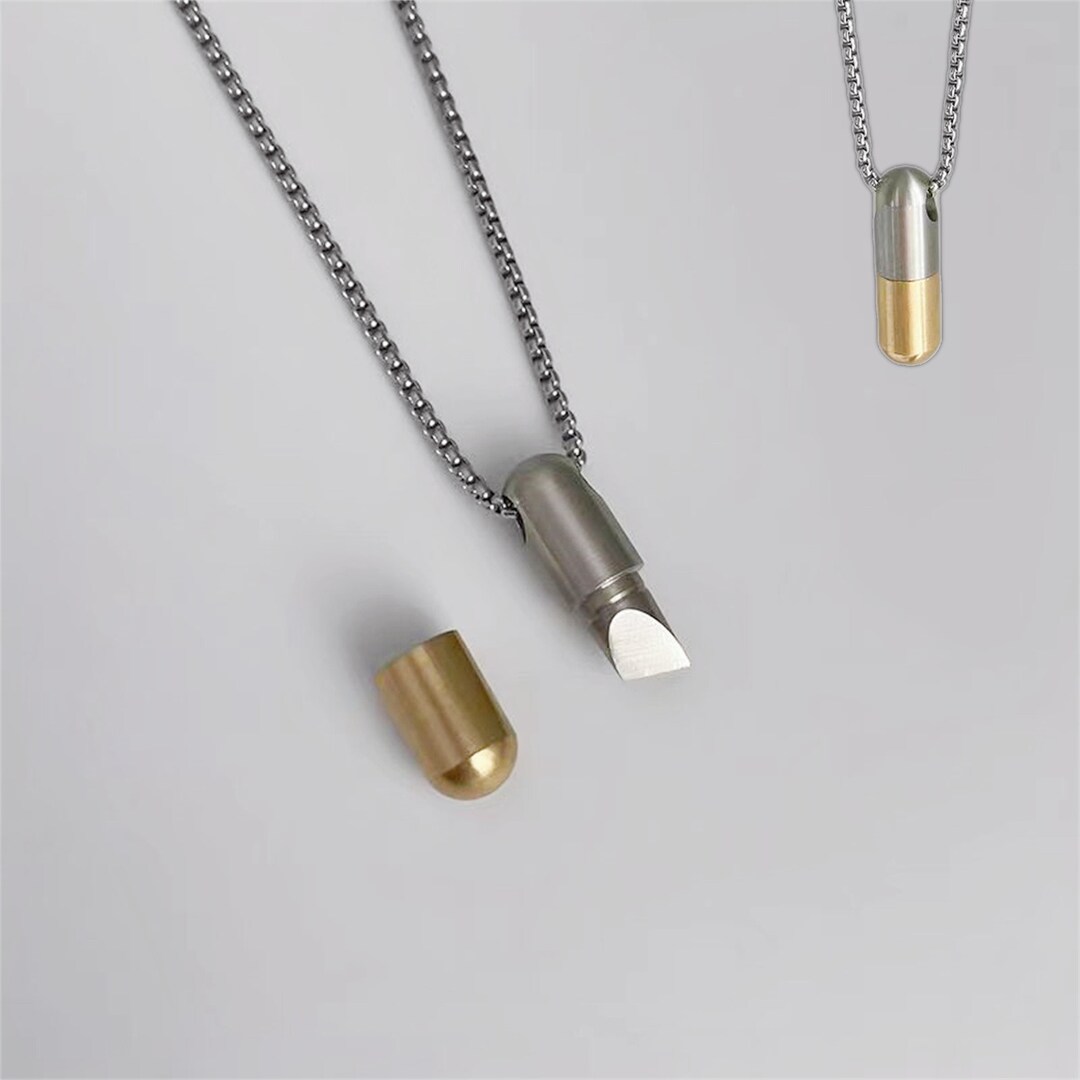 Safety Necklace,safety Capsule Necklace ,gift for Her, Couple Matching