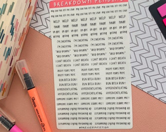 Breakdown Pending Sticker Sheet, Annotating Stickers