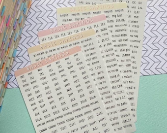 Basic Sayings Sticker Pack, Book Annotating Stickers