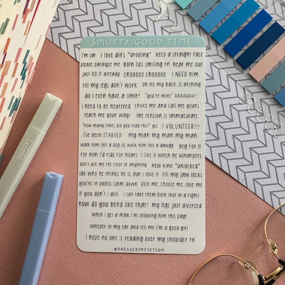 Smutty Good Time Sticker Sheet (2nd Edition), Book Annotating, Book Journal
