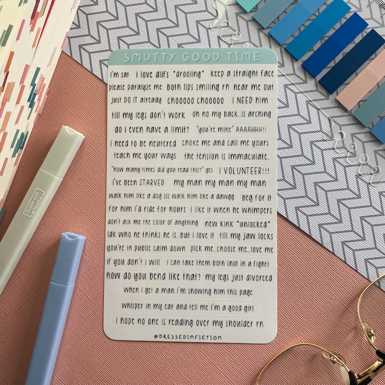 Smutty Good Time Sticker Sheet (2nd Edition), Book Annotating, Book Journal image 1