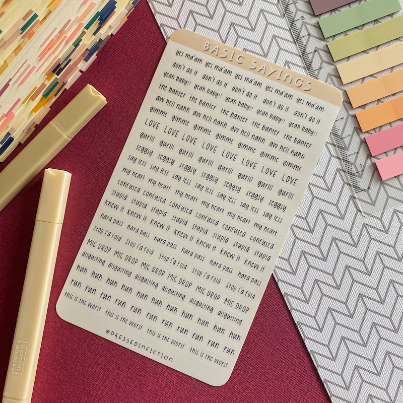 Index Stickers - Etsy