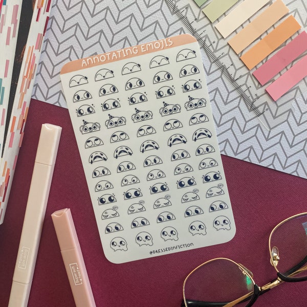 Emoji Sticker sheet 3rd Edition, Book Annotating, Book Journaling