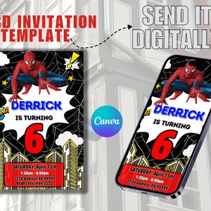Invitación de cumpleaños de Spider Man, invitación digital, invitación de Marvel, invitación de cumpleaños de Miles Morales, bricolaje (SOLO DIGITAL)