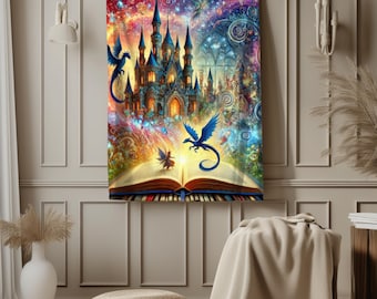 Fantasy Castle Dragon Throw Blanket – Sherpa or Minky, Booktok Decor