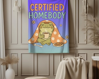 Cozy Frog Blanket: Minky or Sherpa Throw for Homebodies