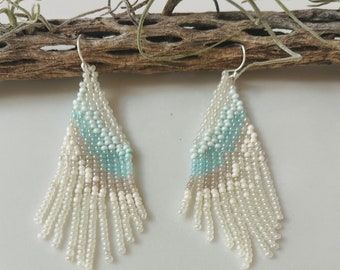 Handmade Beaded Fringe Earrings: Beachy Summer Vibes