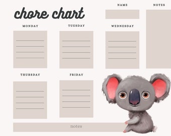 Weekly Chore Chart for Kids! PRINTABLE - Etsy