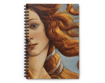 Venus Spiral Notebook, Birth of Venus, Sandro Botticelli, Renaissance Art Notebook for Her, Coworker, Friend, Girlfriend