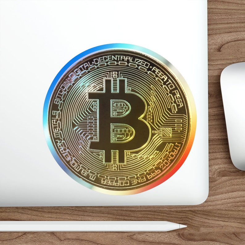 Bitcoin Sticker, Bitcoin Holographic Sticker, Bitcoin Holographic Die ...