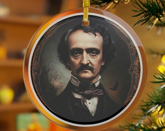 Edgar Allan Poe Ornament, Edgar Allan Poe Decor, American Writer, Classic Horror, Book Lover Gift, Christmas Ornament, Stocking Stuffer