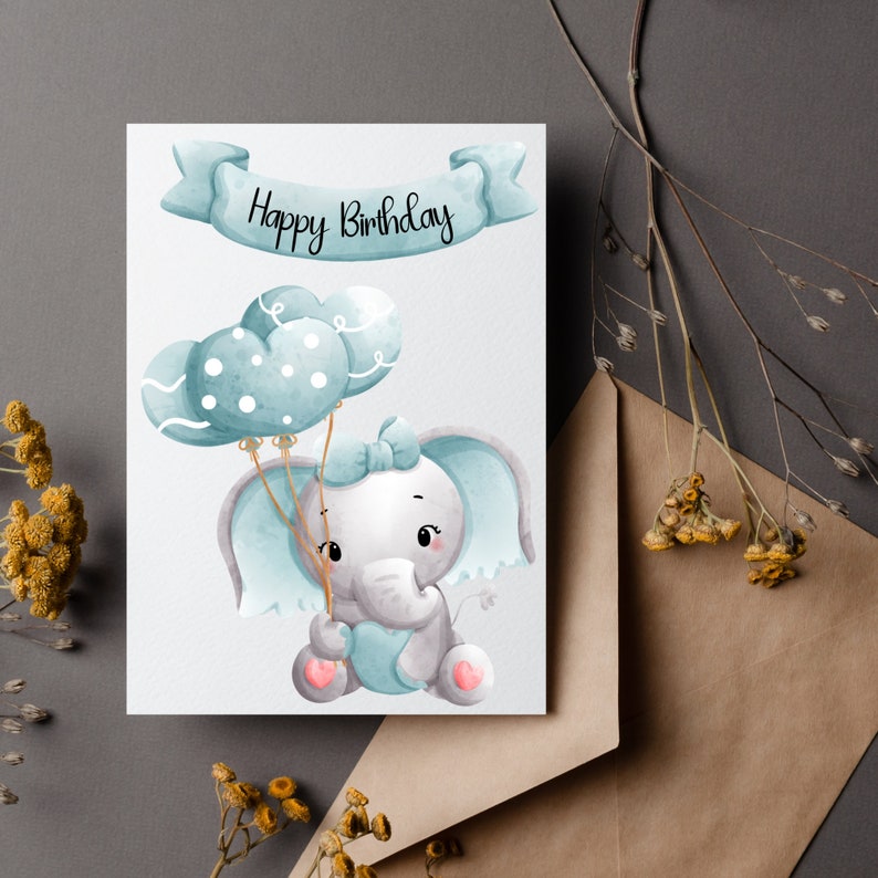 Printable Happy Birthday Boy Baby Card, Baby Boy Birthday, Instant ...