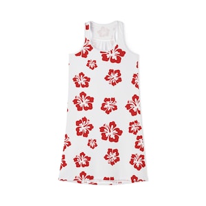 Tropical Hibiscus Racerback Dress: Summer Beachwear