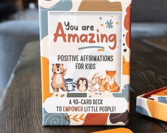 Positive Affirmations For Kids:  40 high quality cards in a Lid Box to Empower Little People | Mindfulness gift for children, Birthday gift