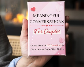 Meaningful Conversations For Couples: A Card Deck of 120 Questions to Get to Know Each Other Better | Conversation Cards | Valentines Gifts