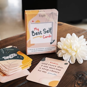 My Best Self Cards: 40 Positive Affirmations in Lid Box to Help Inspire and Motivate | Mindfulness Gift | Affirmation Cards for Women