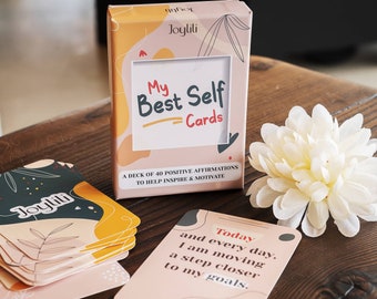 My Best Self Cards: 40 Positive Affirmations in Lid Box to Help Inspire and Motivate | Mindfulness Gift | Affirmation Cards for Women