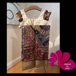 Kalamkari saree with 2 blouses and bonus necklace
