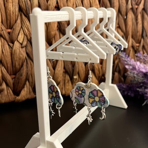 Earring hanger rack, earring display rack, earring holder, earring market display, earring vendor display, collapsible earring display