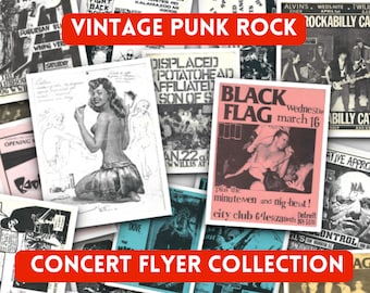 Ultimate Vintage Punk Rock Flyer Collection - 250 High-Resolution Digital Images - 8.5 x 11 inches, 600dpi. Vintage Digital Art