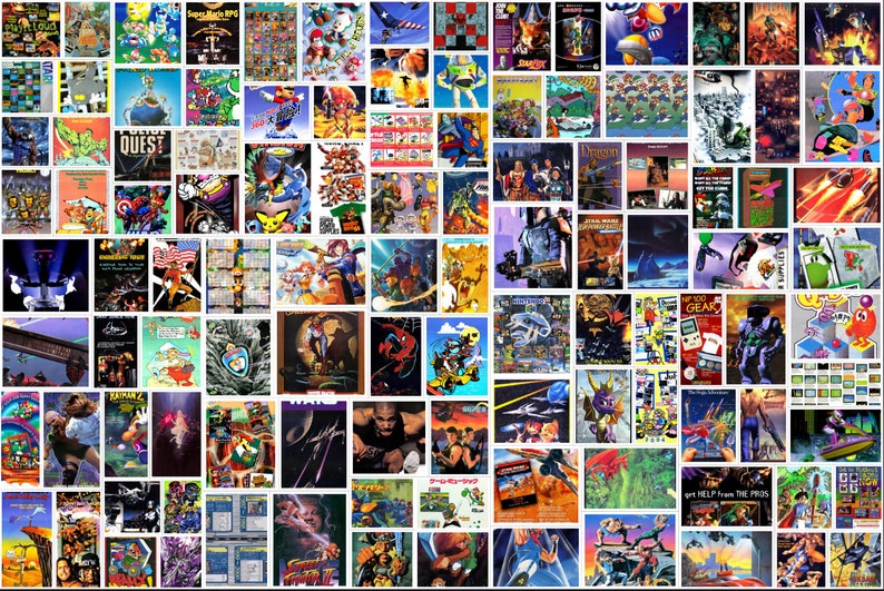 Retro Video Game Poster Collection. 249 Classic Game Posters, Most at