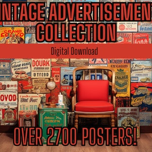 2700+ Nostalgic Vintage Advertisements. Unique Digital Art: Great for School Projects, Graphic Design, Decor, Art, & Creative Inspiration!