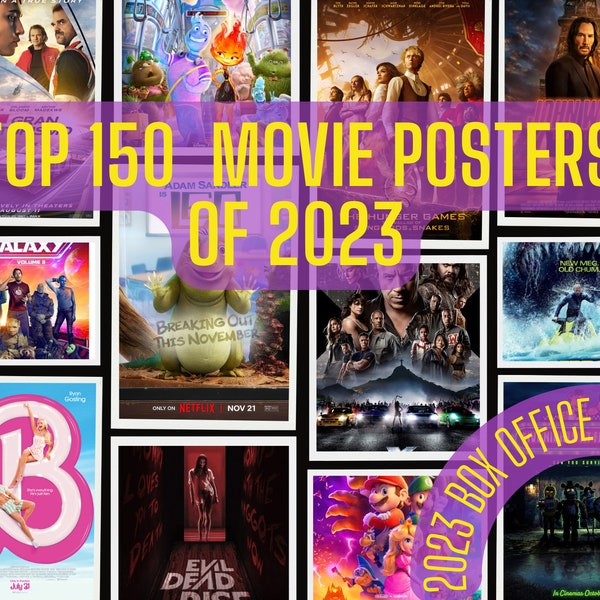 Top 150 Movie Posters of 2023 - 24 x36 inches at 300dpi - Digital Downloads - Cinema Wall Art - Instant Download - Home Theater Decor