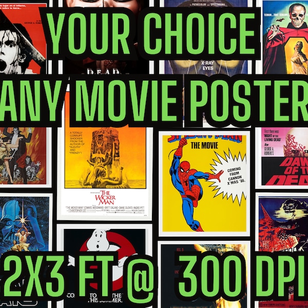 Any Movie Poster You Choose! | Vintage or Modern - High-Quality Digital Download - Classic Cinema Wall Art - Instant Download - Home Theater