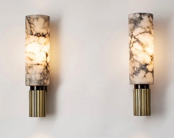 Lampe murale de luxe moderne en marbre naturel salon chevet chambre décoration luminaires LED applique vintage électroménager