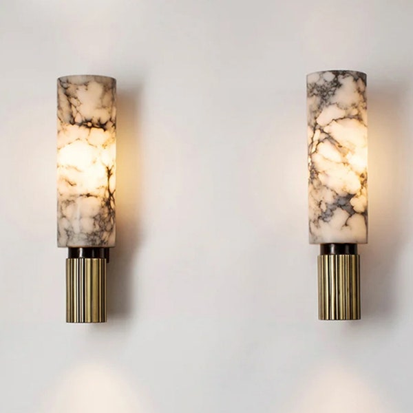 Modern Luxury Natural Marble Wall Lamp Living Room Bedside Bedroom Decoration LED Light Fixtures Vintage Sconce Home-appliance