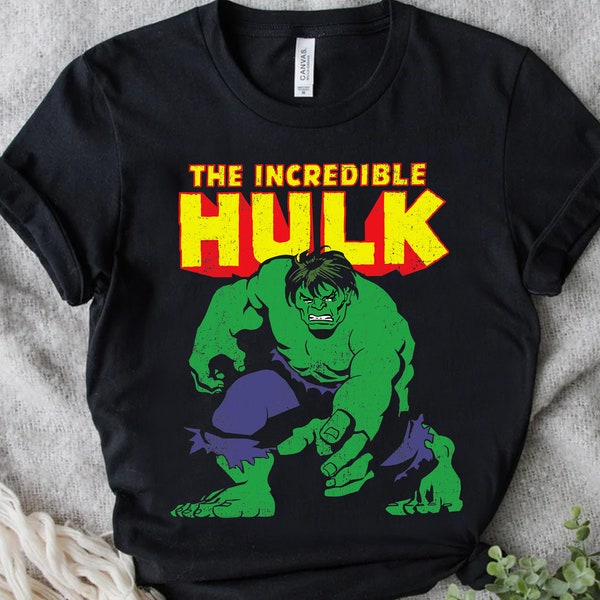 Marvel Classic The Incredible Hulk Distressed Portrait Shirt, Vintage Hulk Shirt, Unisex T-shirt Familie Verjaardagscadeau Volwassen Kid Peuter Tee