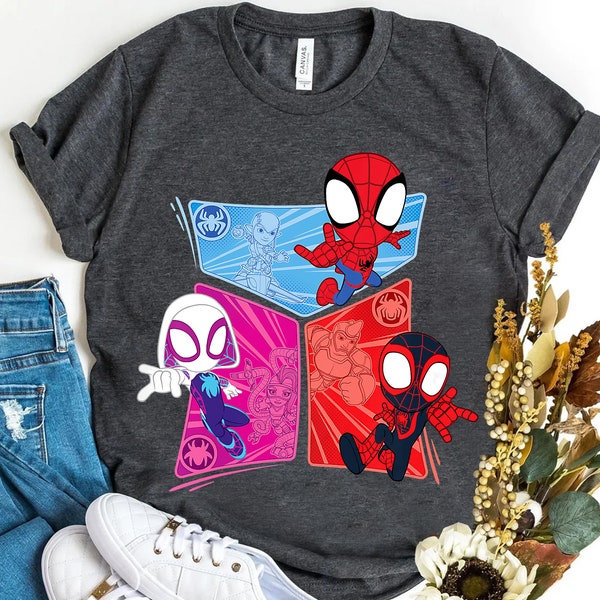 Marvel Spidey and His Amazing Friends Heroes and Foes Shirt, MCU Fan Unisex T-shirt Family Birthday Gift Adult Kid Toddler Comfort Color Tee