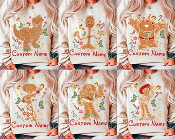 Personalized Pixar Toy Story Gingerbread Christmas Shirt, Buzz Woody Jessie Tee, Disney Mickey's Very Merry Xmas, Disneyland Family Tee