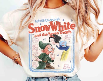 Comfort Colors Snow White Princess Kiss Dopey Retro Shirt, Snow White And Seven Dwarfs Shirt, Disney Princess Outfit, Magical Kingdom Tee