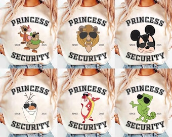 Customize Mickey Olaf Mushu Disney Princess Security Shirt, Happy Father&#39;s Day Tee, Dad Birthday Gift, Boyfriend Birthday, Daddy Daughter