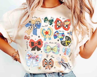 Coquette Bows Watercolor Pixar Movies T-shirt, Inside Out, Monster Inc, Toy Story Land Tee, Cars, Pixar Fest , Disneyland Resort Family Trip